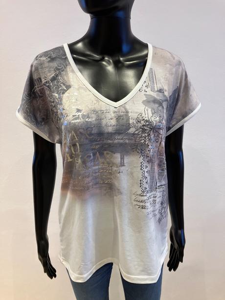 Dámske biele tričko s potlačou laura scott (36), s