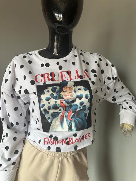 Crop mikina cruella, s