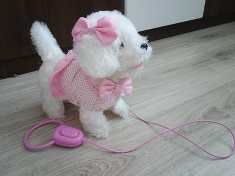 Plyšový psík na vodítku, 
