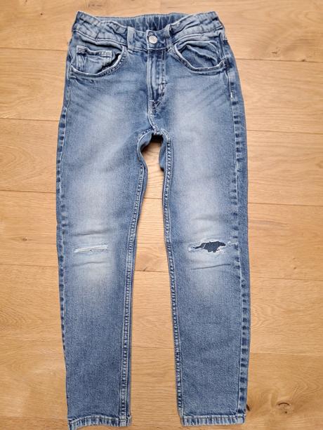 Relaxe fit potrhané rifle h&m veľkosť 8-9 rokov, h&m,134