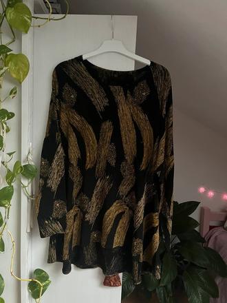 Čierna blúzka s dlhým rukávom/ slávnostná blúzka, 5xl