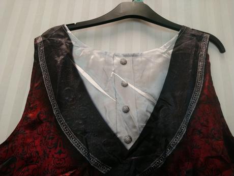 Pánsky 2-dielny červeno čierny kostým upír, f&f, l,