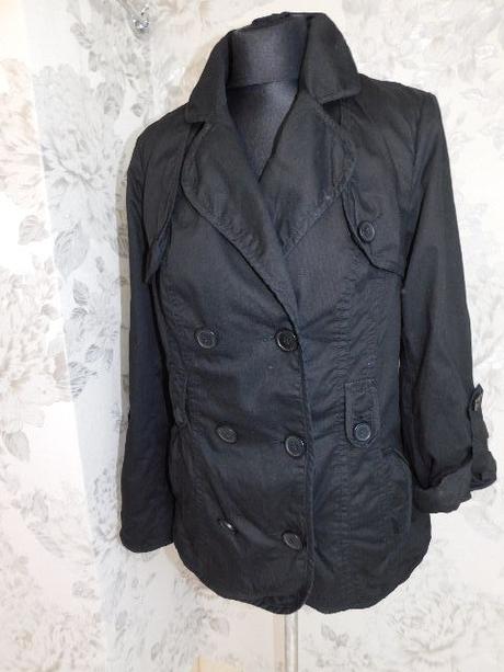 Luxusny damsky trenčovy plašt s roll-up rukavom, 40