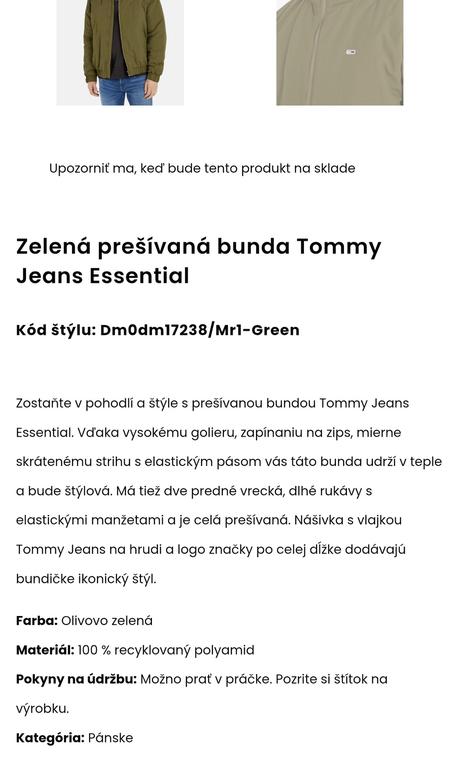 Tommy hilfiger pánska zimná bunda xl, tommy hilfiger,l / xl