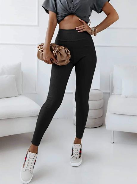 Dámske bavlnené zateplené leginky, l - xxl