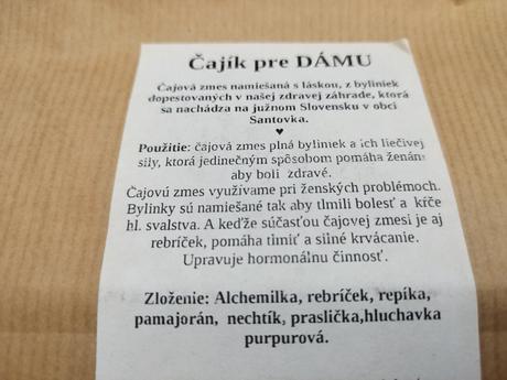 Nový domáci bylinkový čajík pre dámu,