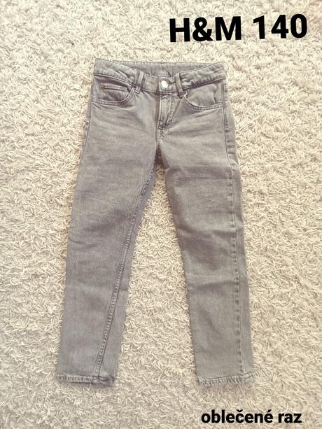 Jeansy svetlosede h&m 140, h&m,140