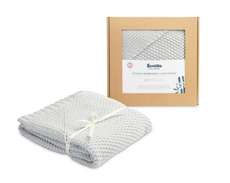 Sensillo bambusová deka s kapucňou šedá, 