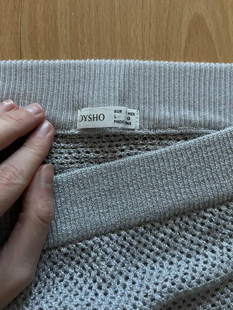 Strieborná pletená sukňa oysho l, l