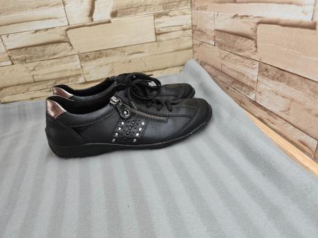 Rieker - remonte 39 - dámske kožené čierne topánky, rieker,39