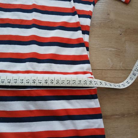 Bielo-červeno-modré pásikavé dlhé bavlnené šaty, tchibo,46