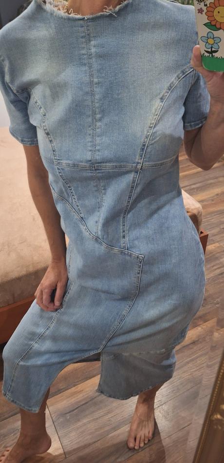 Riflové šaty zara m/l, zara,l