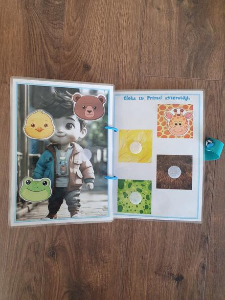 Pracovný zošit na suchý zips pre chlapčeka od 1 ro,