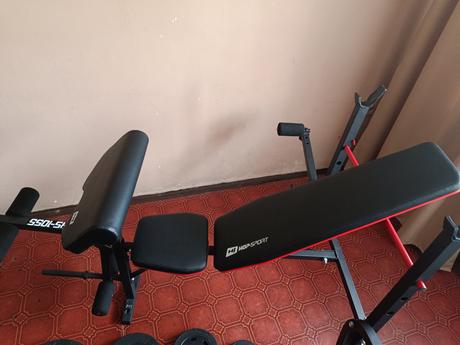 Multifunkčná lavička + kladka + závažia,