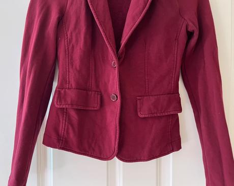 Bordové bavlnené talianske sako, s/36, s