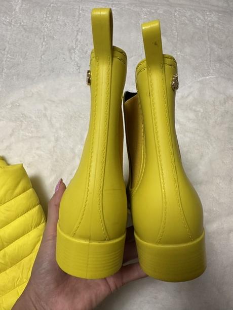 Žlté gumené čižmičky lemon jelly s vestou gaudi, 40