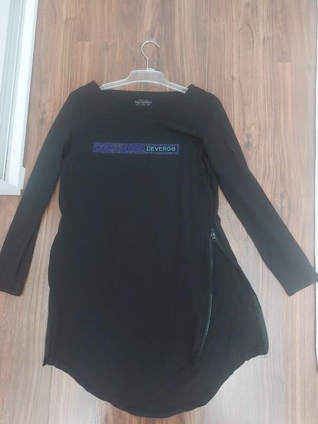 Dámska tunika asymetrická na bokoch zipsy, m