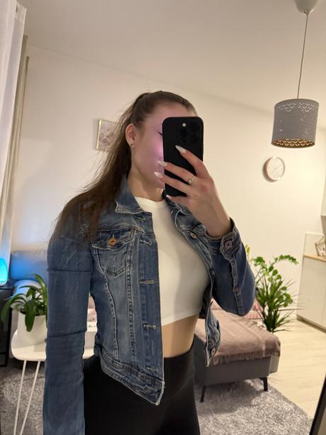 Krátka rifľová bunda, xs