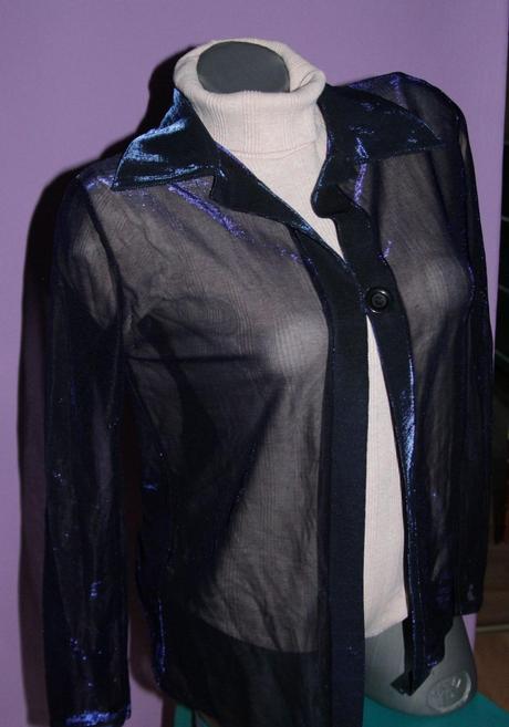 Modra leskla bluzka, l