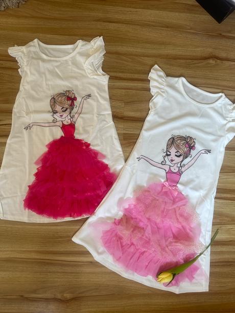 Saty s 3d sukňou a volanmi, 134 / 140