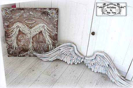 Velké anjelské krídla 3d-drevorezba, 