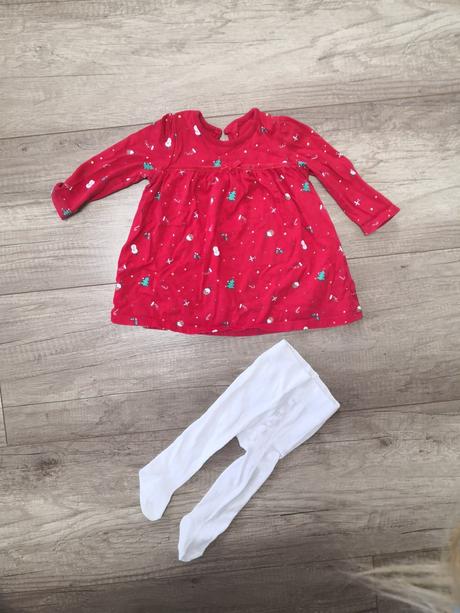 Vianočné šaty s pančuškami, 62