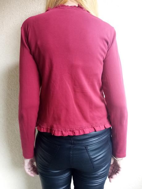 Bordový elegantný sveter na záväzovanie, street one,40