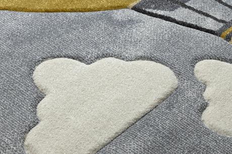 Koberec petit lietajúci balón, obláčiky, sivý, 