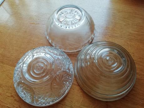 Sklenené kompotové misky,