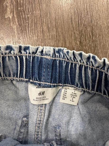 H&m široke dievcenske rifle na 7-8 rokov, h&m,128