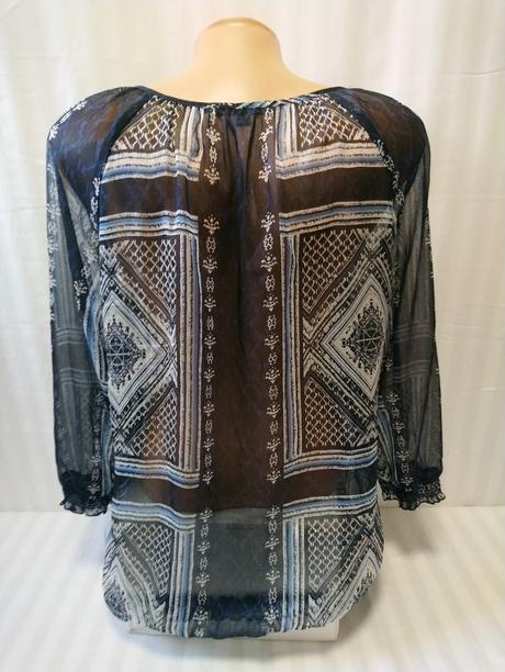 Dámsky modro čierny top, comma, xl