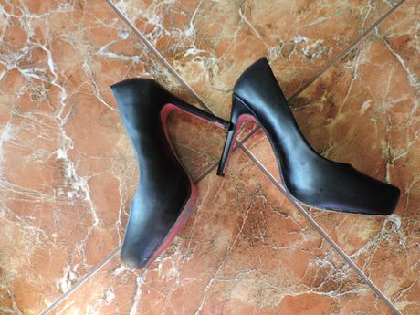 Čierne lodičky na platforme matne, 37