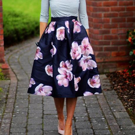 Graffiti midi vintage floral sukna s/m/l, l / m / s