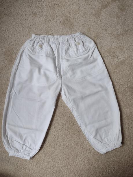 Biele letné bavlnené nohavice, 86