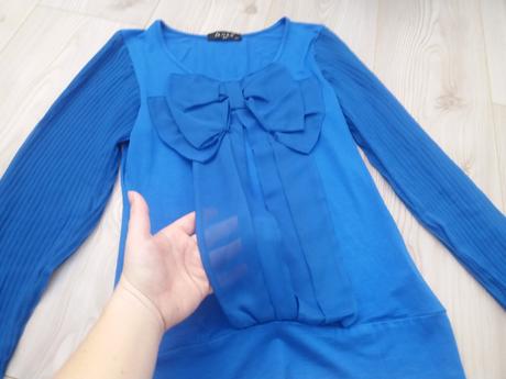 Modrá blúzka s mašľou, m