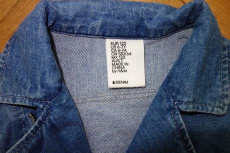 Rifľová bunda 6-7 rokov, h&m,122