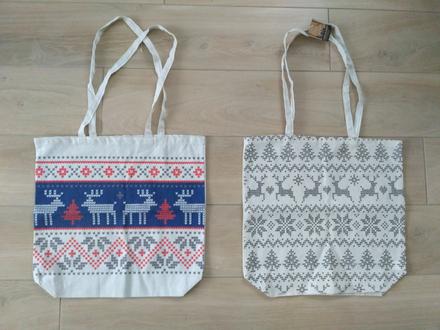 Nové látkové tašky so zimným motívom,