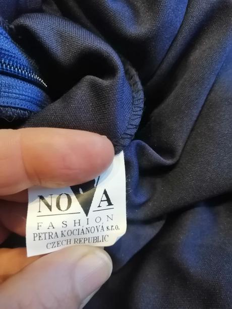 Luxus vyšívané modré šaty petrakocianova, v38-40, 40