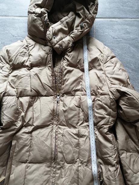 Zimný prešívaný kabát ham, v36, zlatá béžová, h&m,36