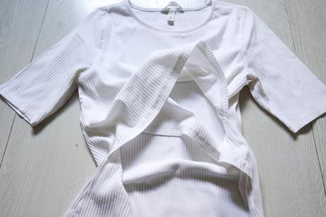 Vrúbkované tehotenské tričko h&m mama, h&m,l