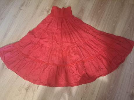 Ľanová červená sukňa, 40