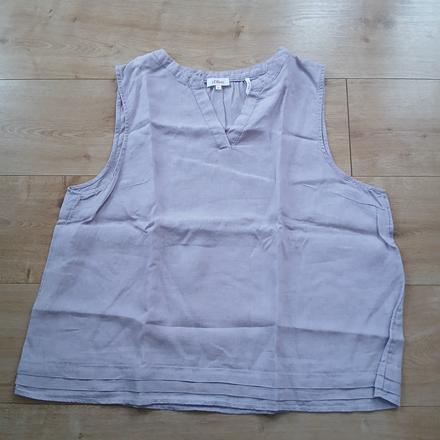 Ľanová svetlofialová letná blúzka, s.oliver,46