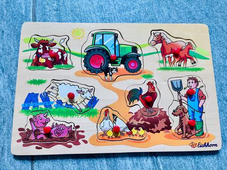 Drevene puzzle farma, 