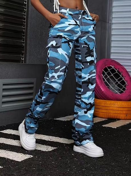 Modré maskáčové nohavice v. xl, xl