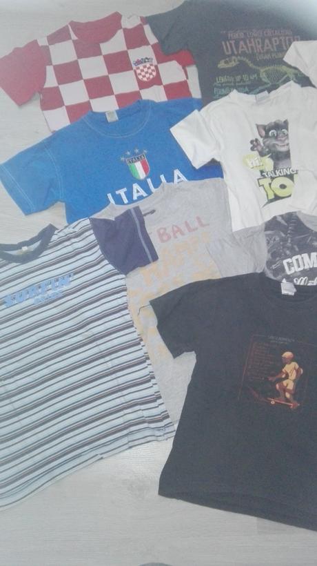 Balík chlapčenských tričiek 10 ks vel.128, 122–134