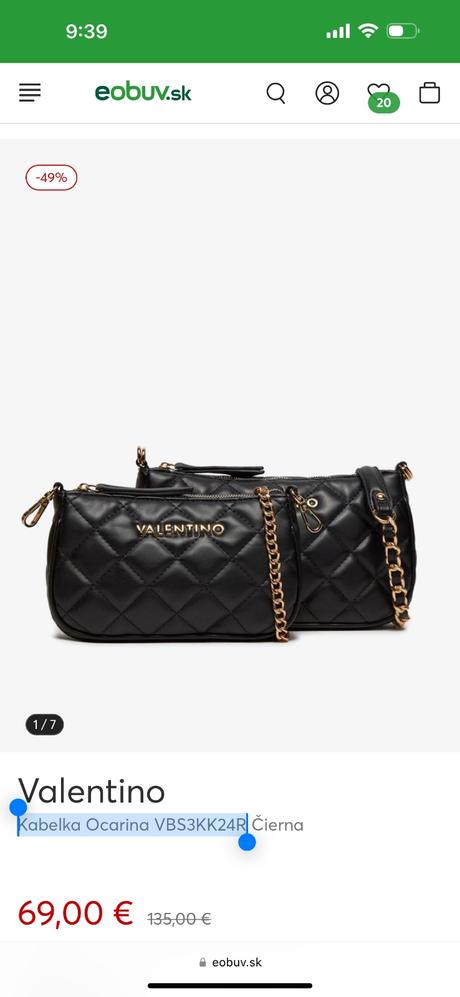 Valentino kabelka, valentino
