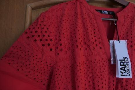 Karl lagerfeld luxusne madeirove cervene letne m/l, l