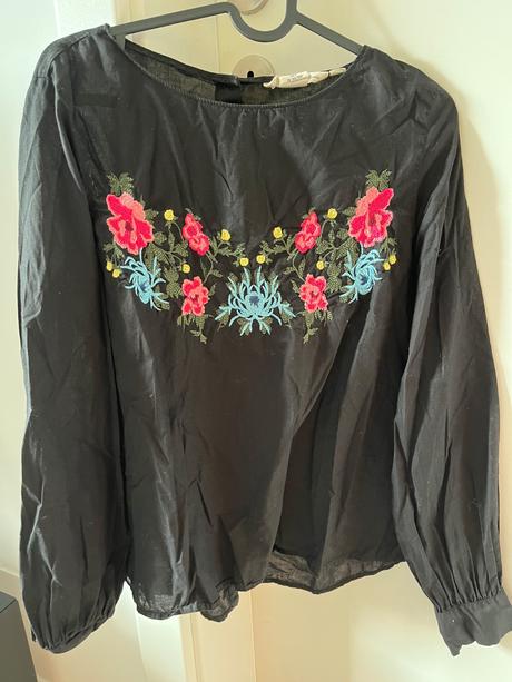 H&m čierna čipkovaná blúzka/ košeľa, h&m,s