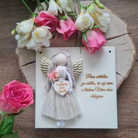 Tabuľka pre pani učiteľku, vychovávateľku makrame, 