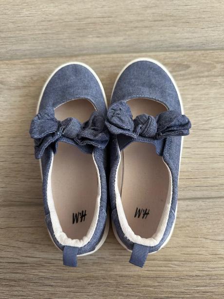 Riflové plátenky s mašľou h&m 29, h&m,29